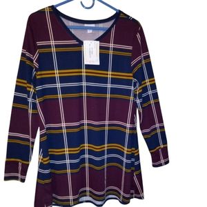 LuLaRoe Elizabeth -M Long Sleeve V Neck Tunic